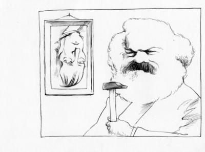 Marx cuelga el retrato de Hegel